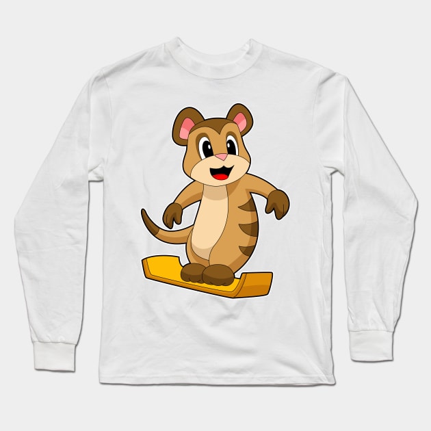 Meerkat Snowboard Winter sports Long Sleeve T-Shirt by Markus Schnabel